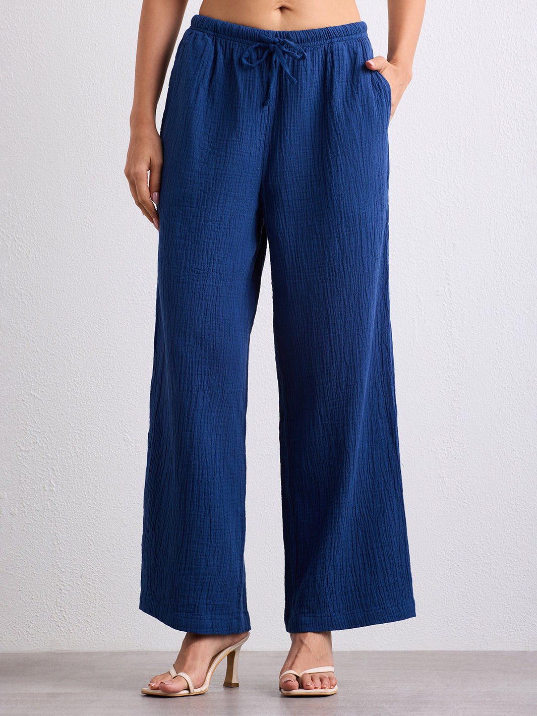 Double Cloth Textured Pant - Cobalt Blue
