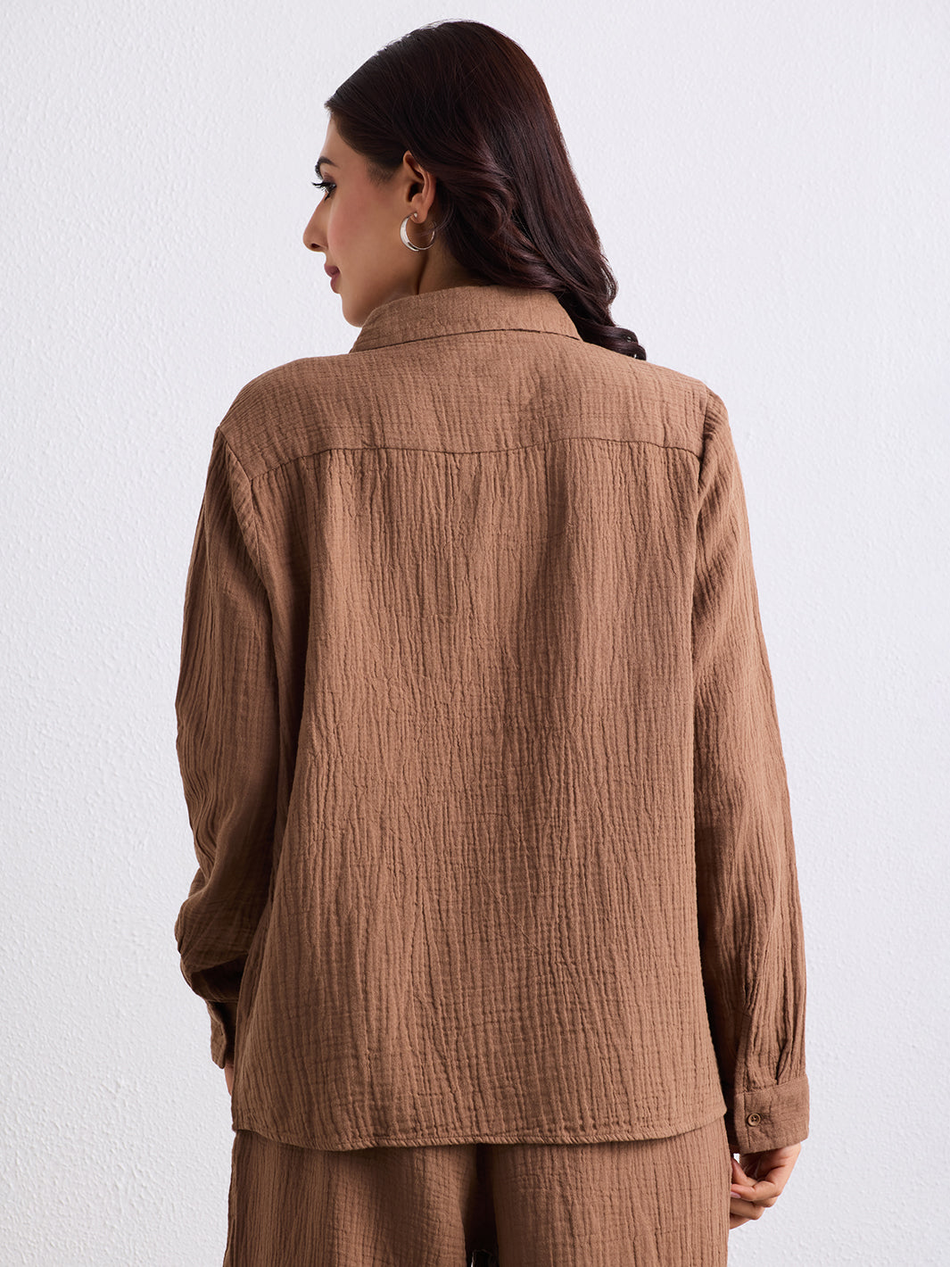 Double Cloth Textured Shirt - Biscuit Brown