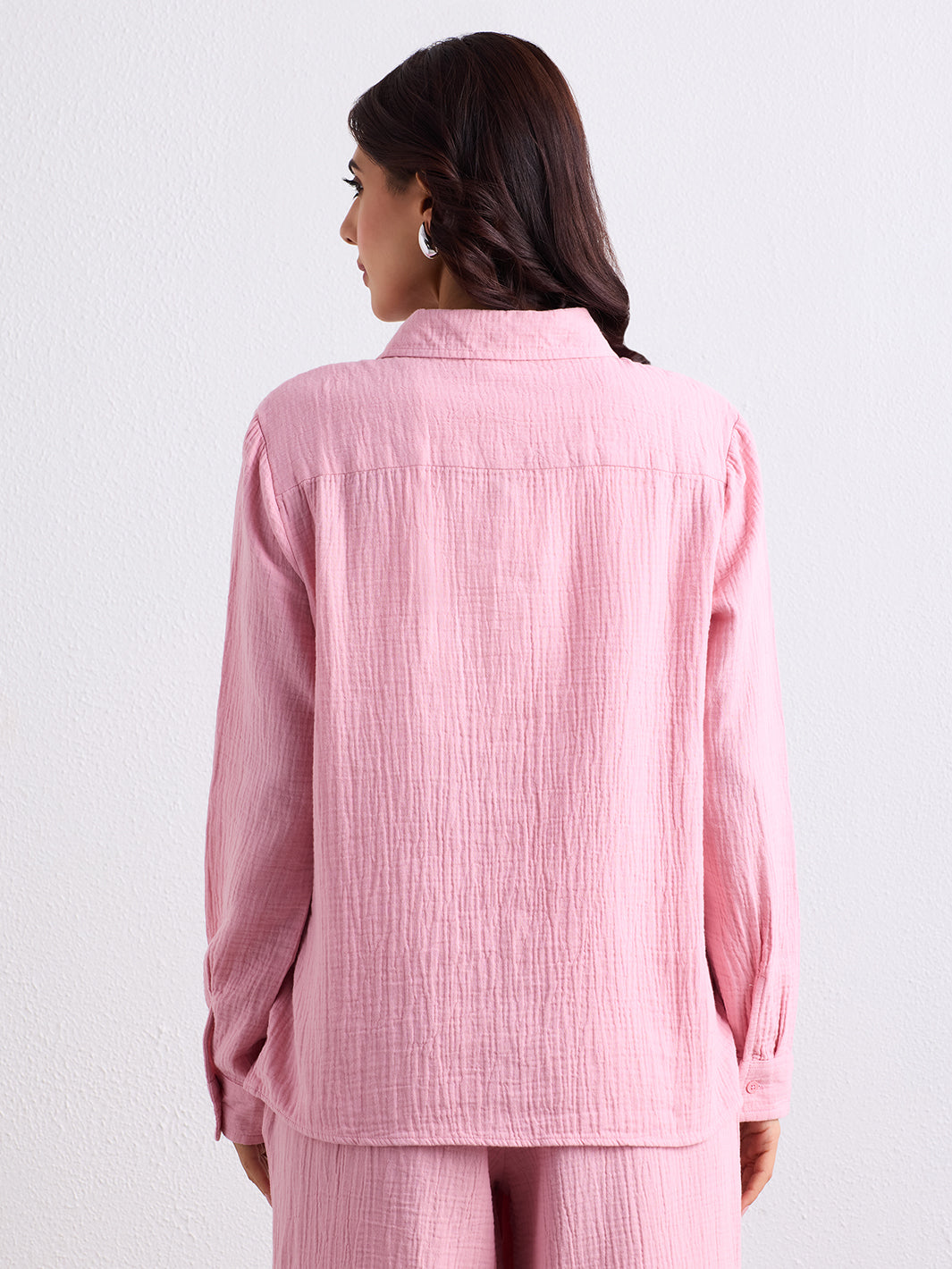 Double Cloth Textured Shirt - Blush Pink