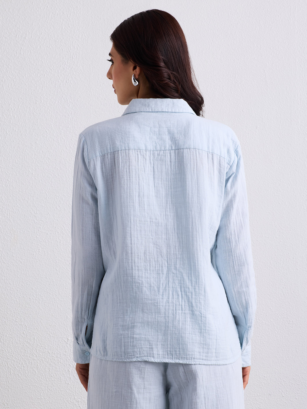 Double Cloth Textured Shirt - Ice Blue