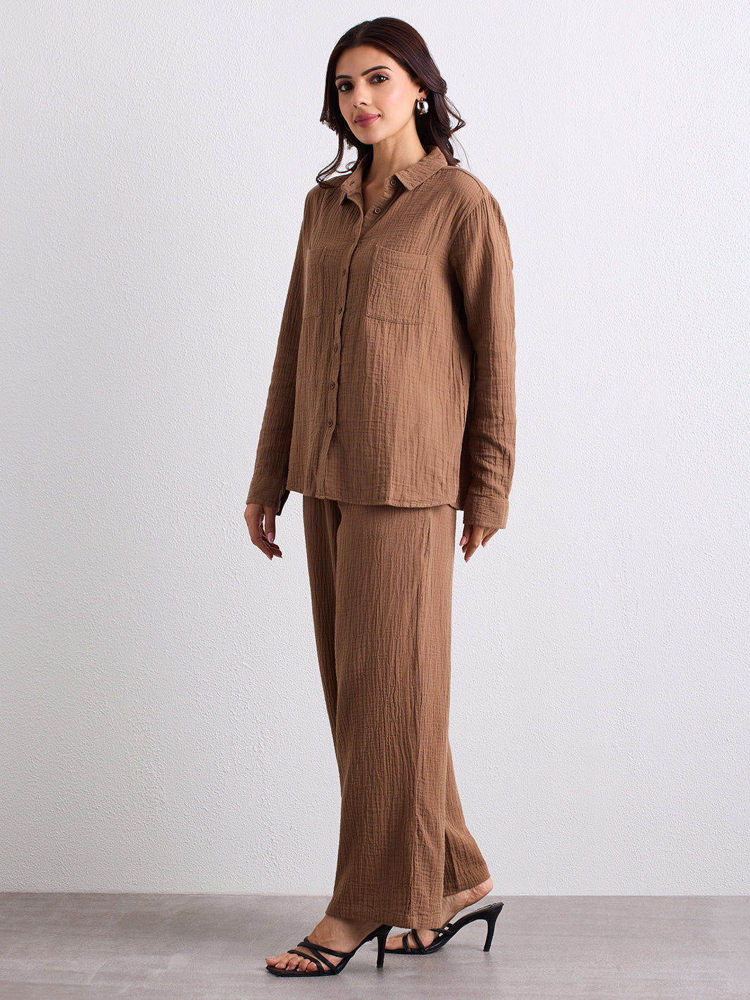 Double Cloth Textured Pant - Biscuit Brown