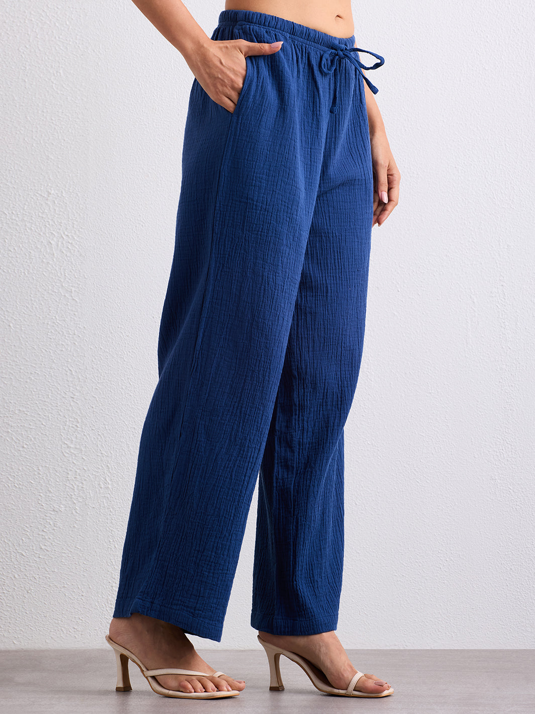 Double Cloth Textured Pant - Cobalt Blue