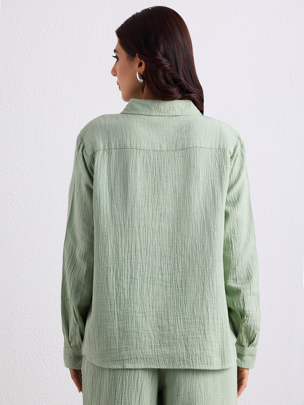 Double Cloth Textured Shirt - Sage Green