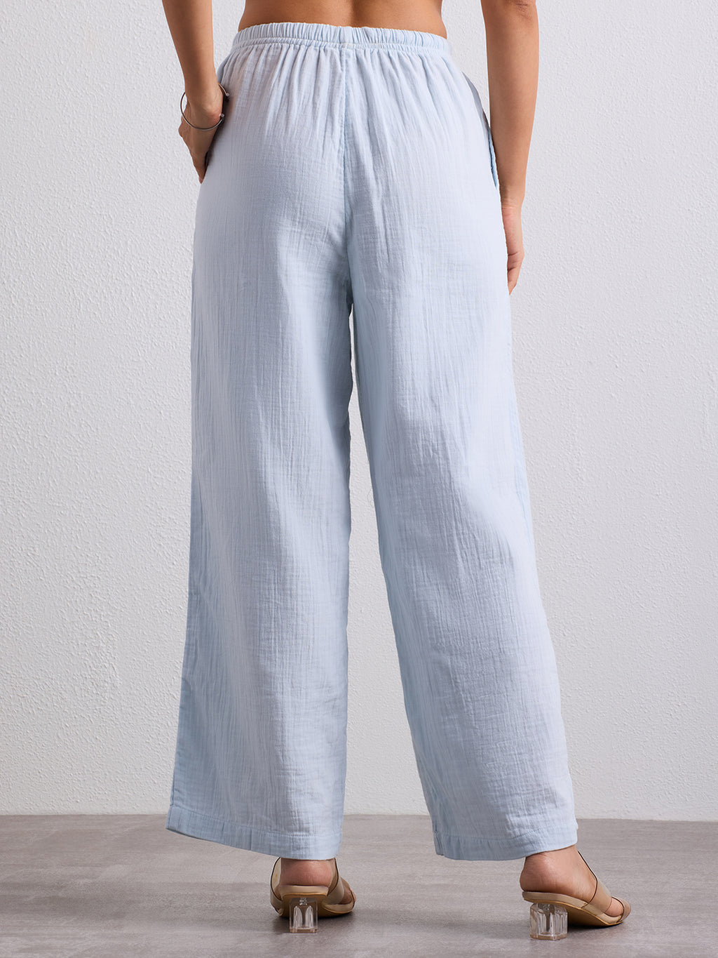 Double Cloth Textured Pant - Ice Blue