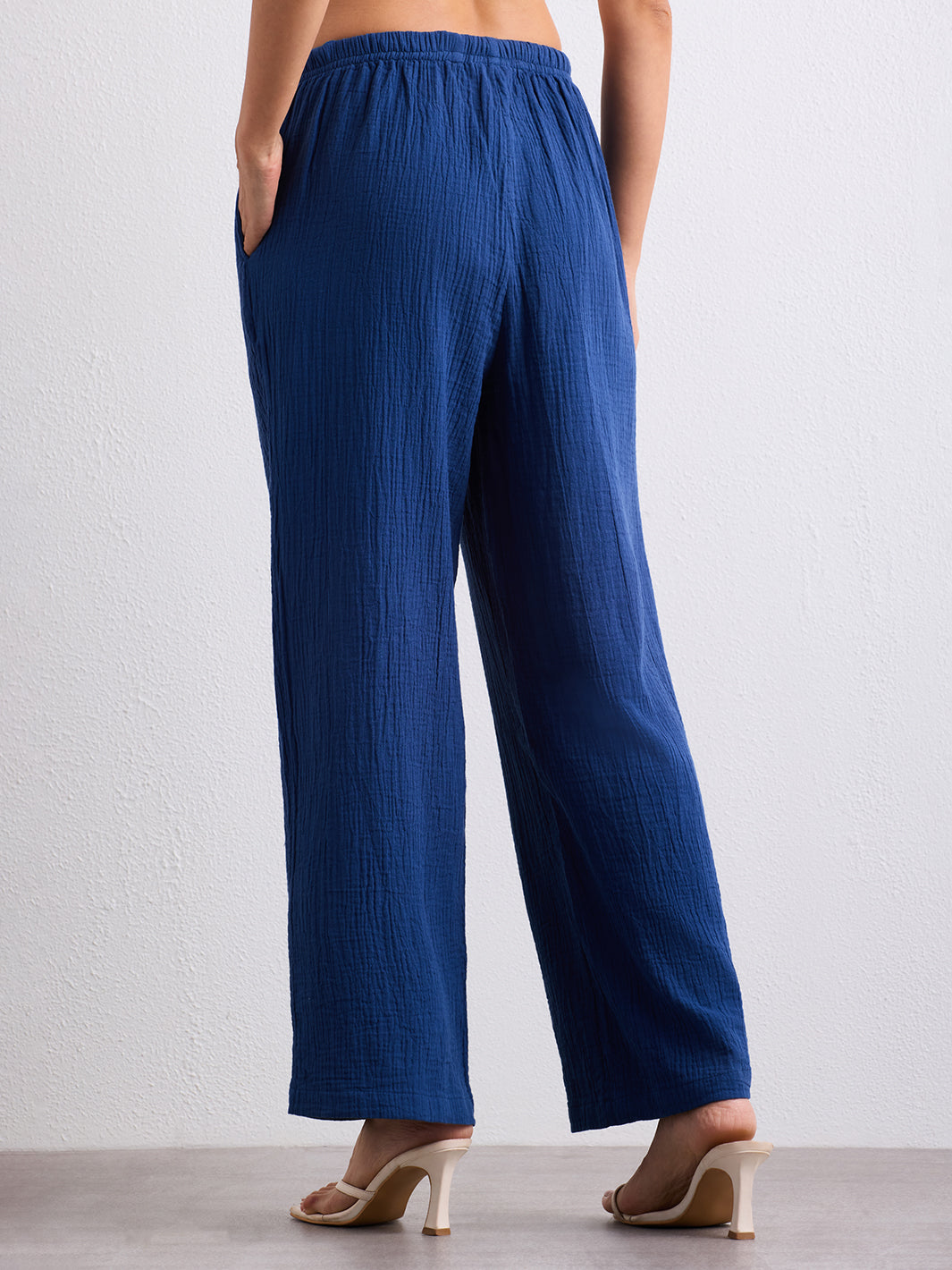 Double Cloth Textured Pant - Cobalt Blue