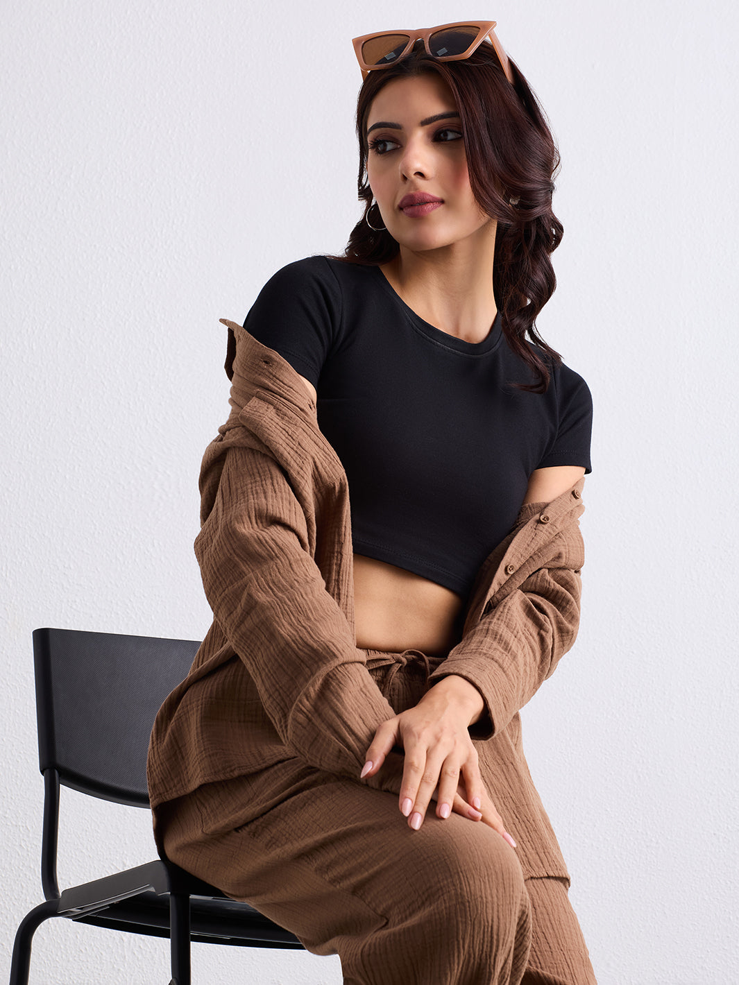 Double Cloth Textured Shirt - Biscuit Brown