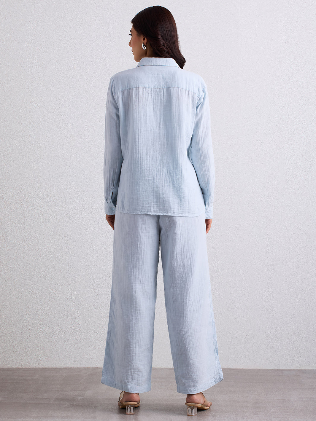 Double Cloth Textured Pant - Ice Blue