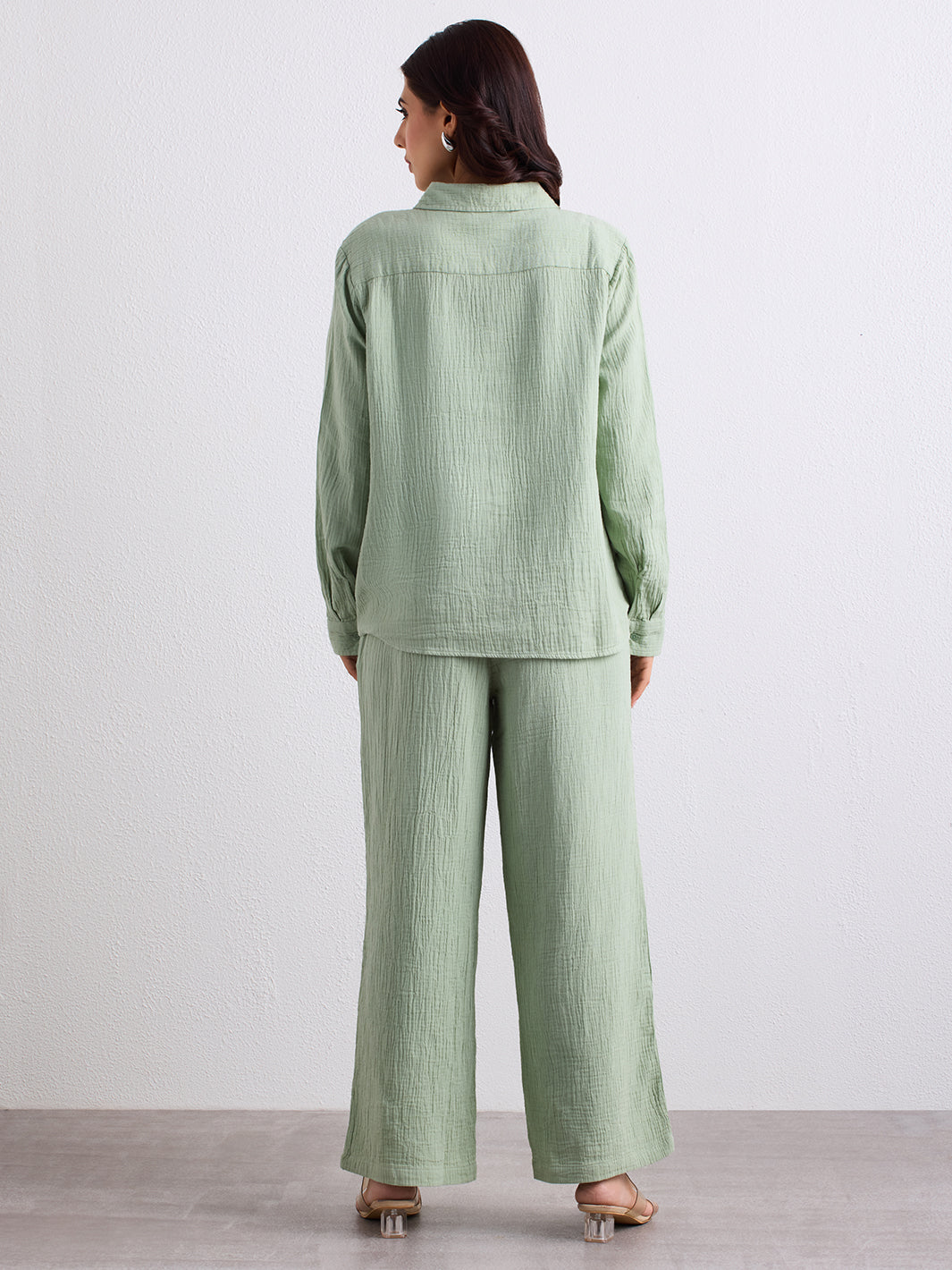 Double Cloth Textured Pant - Sage Green