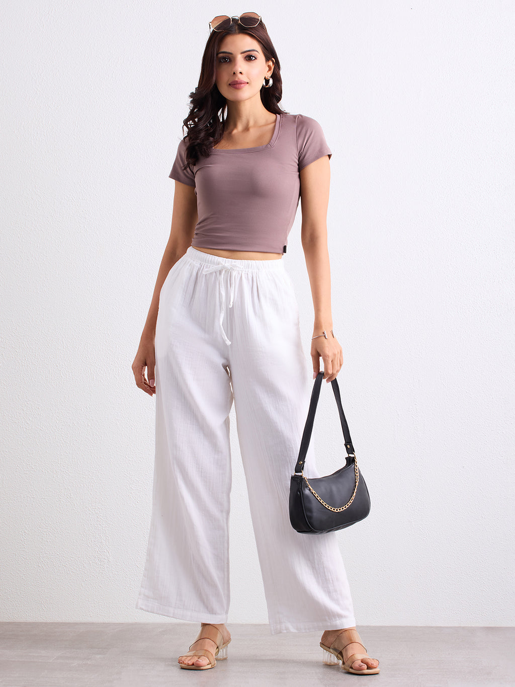 Double Cloth Textured Pant - Pearl White