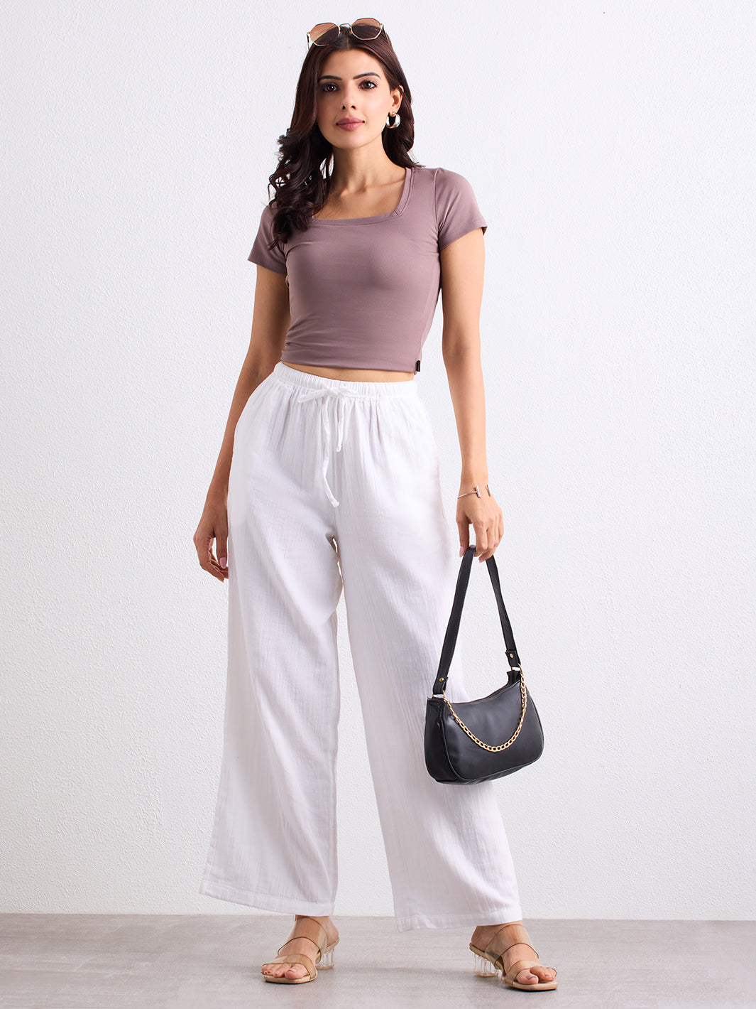 Double Cloth Textured Pant - Pearl White