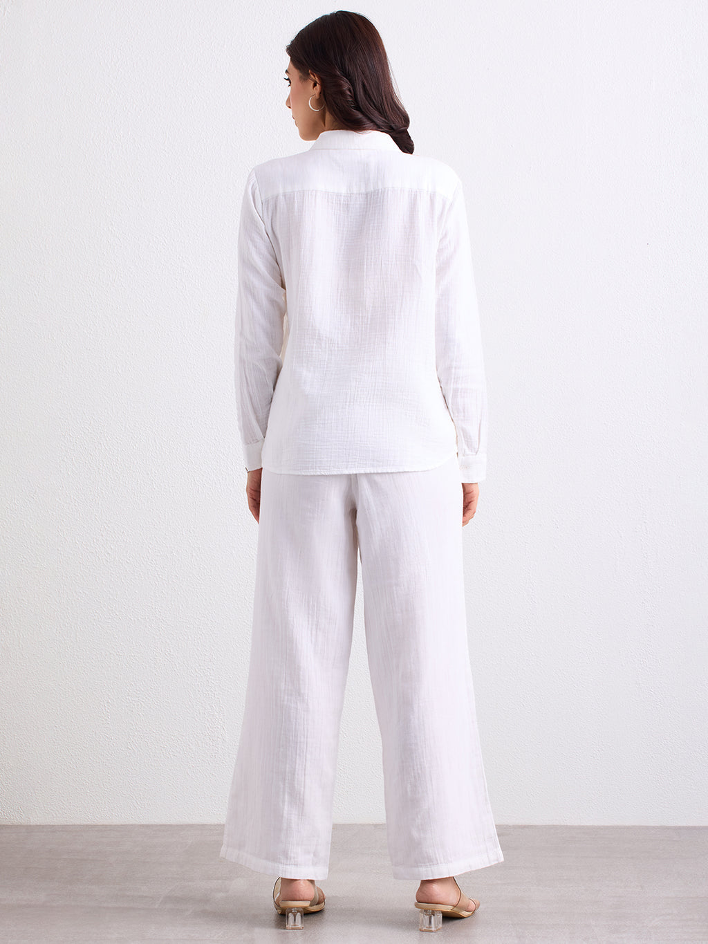 Double Cloth Textured Pant - Pearl White