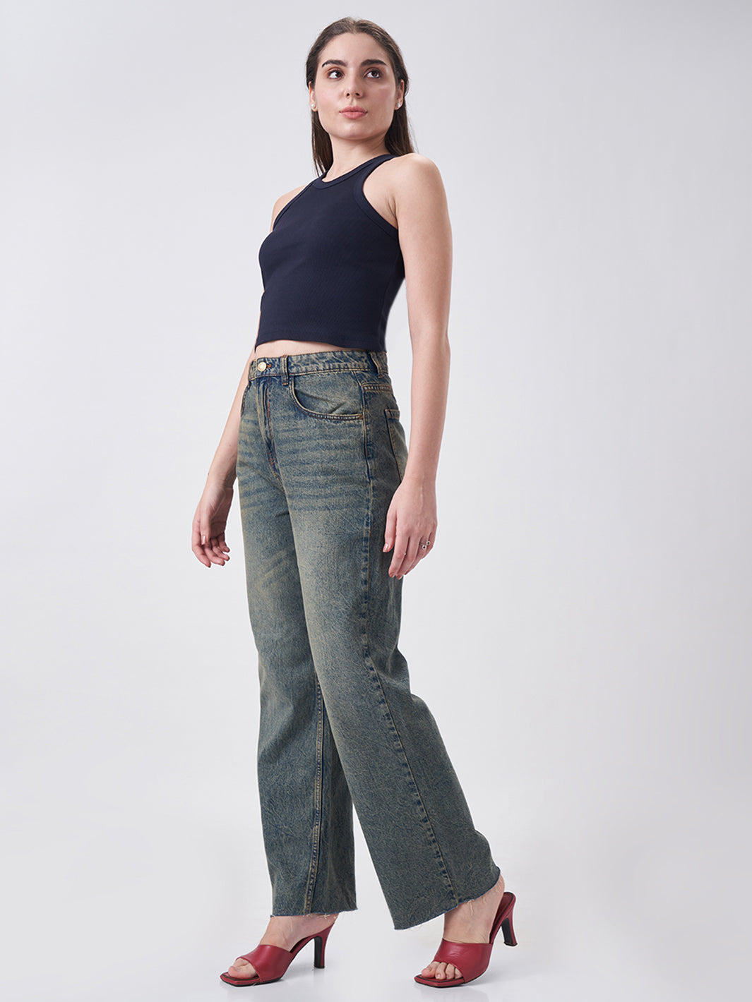 Womens Halter Tank Top Midnight Navy