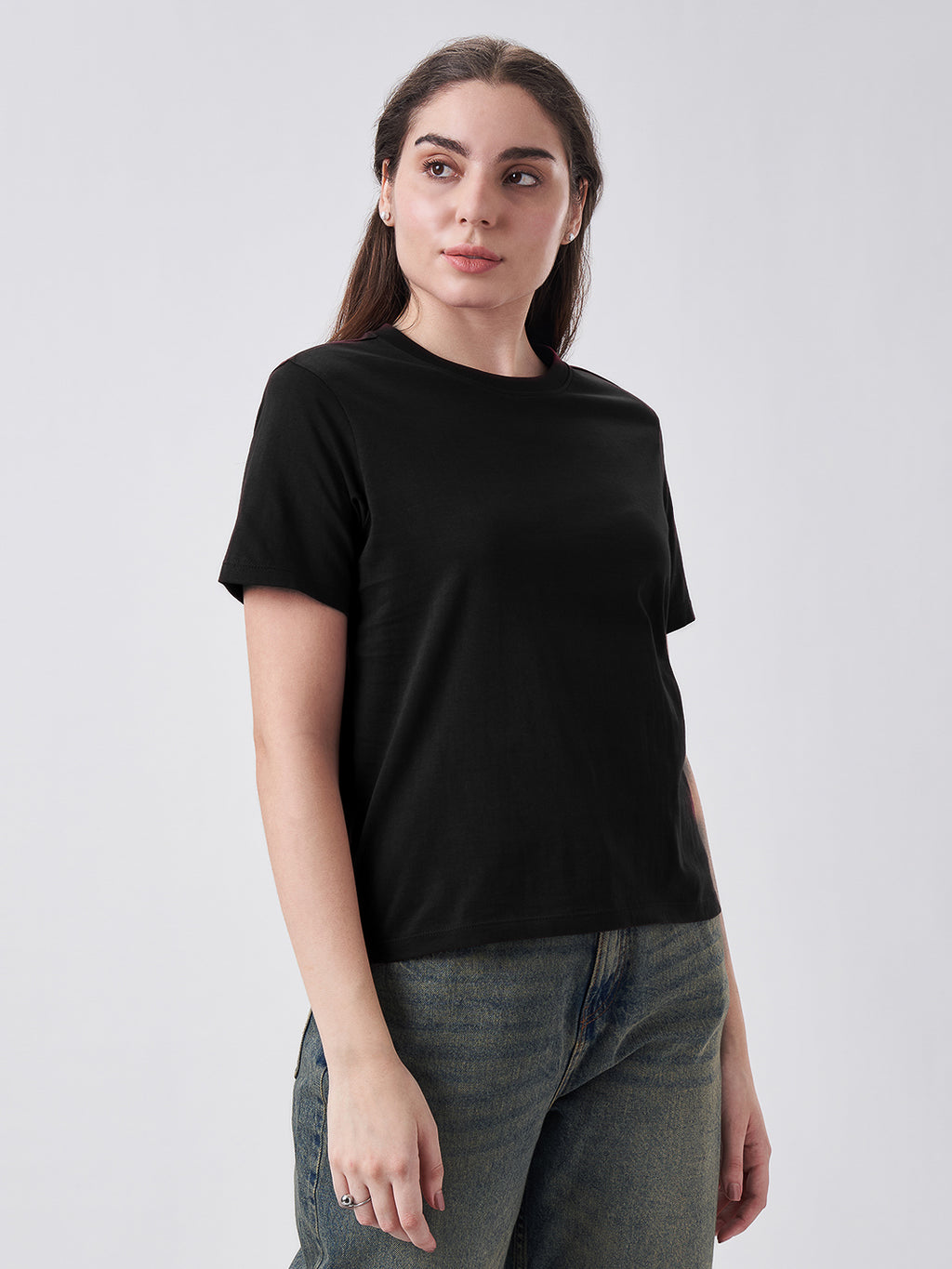 Womens Regular T Shirt  Jet Black