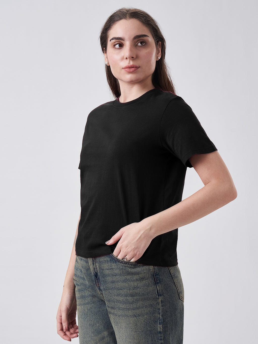 Womens Regular T Shirt  Jet Black