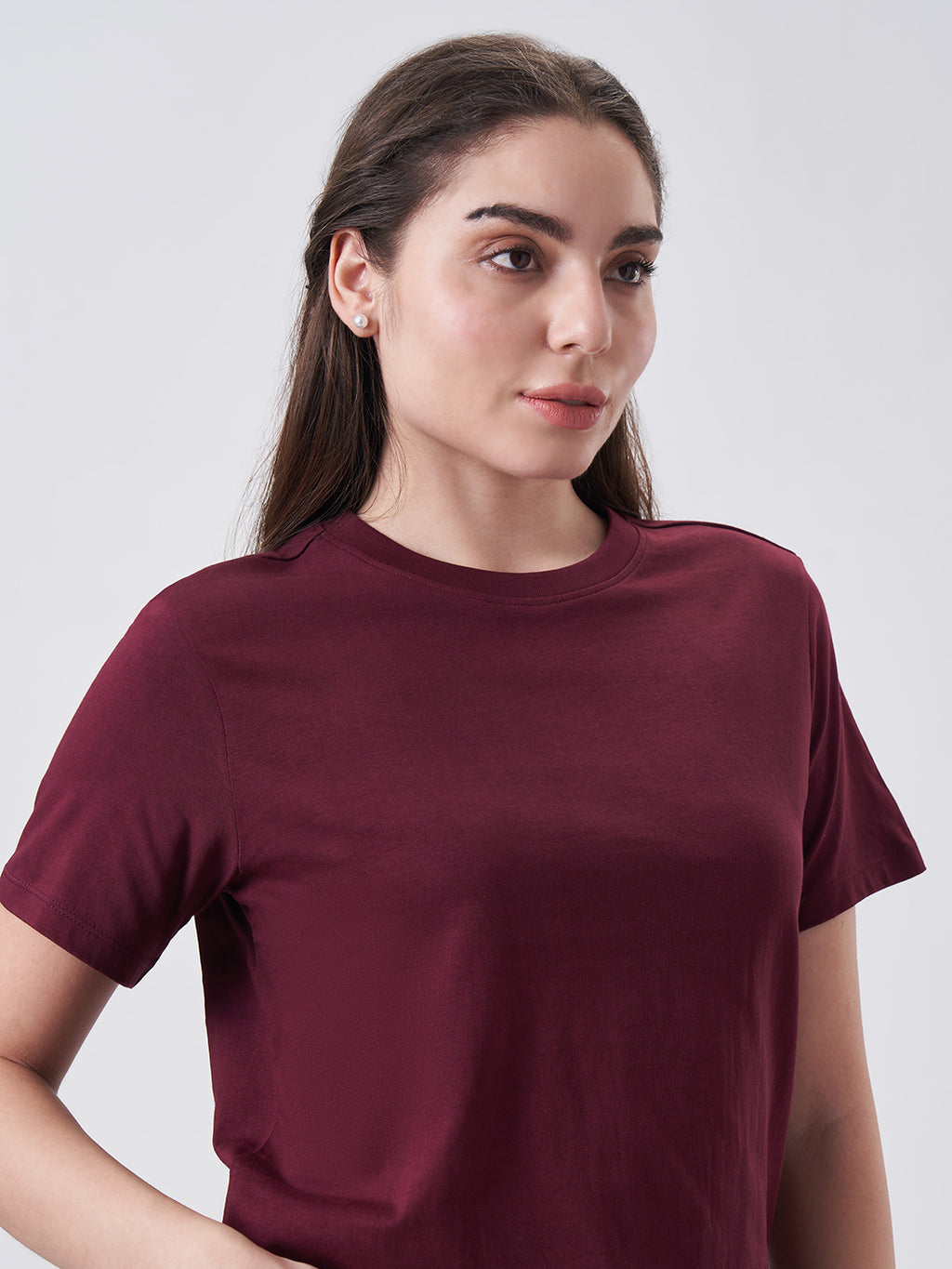 Womens Regular T Shirt  Berry Maroon