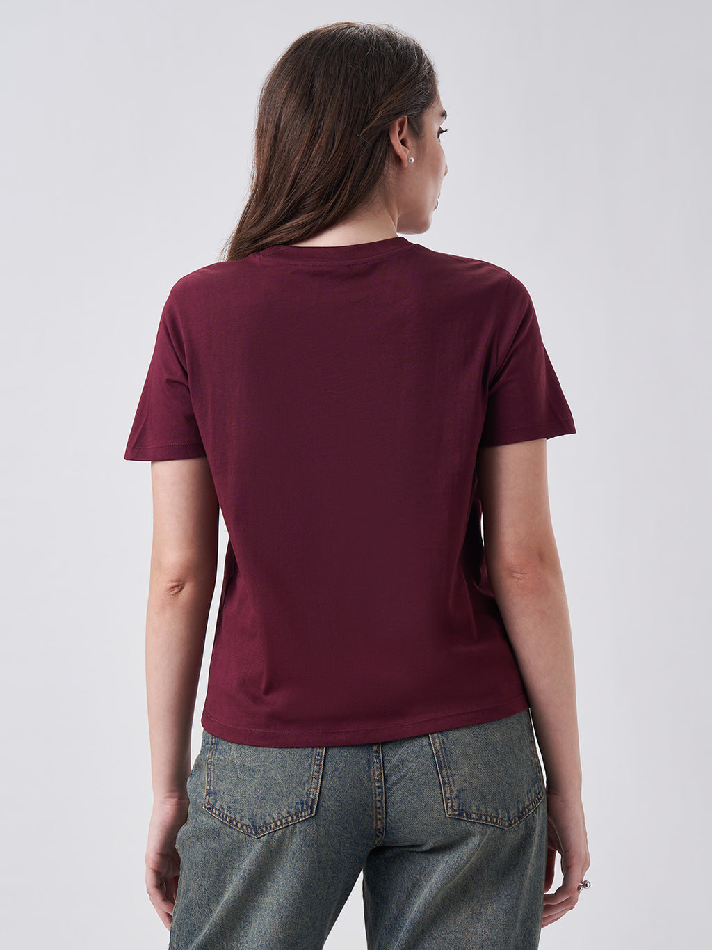Womens Regular T Shirt  Berry Maroon