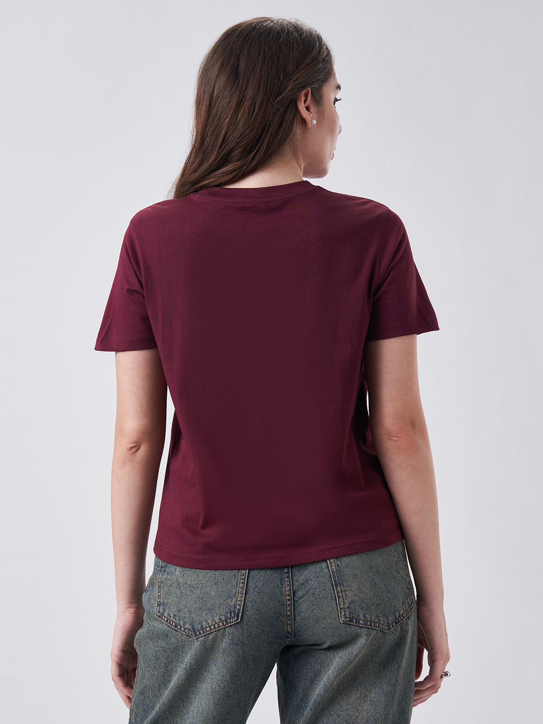 Womens Regular T Shirt  Berry Maroon