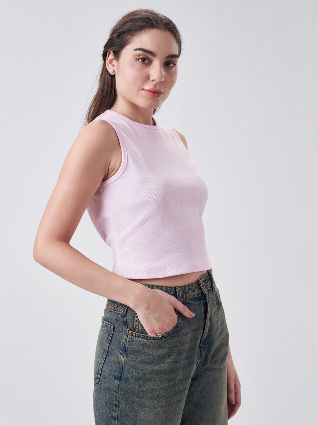 Womens Regular Tank Top Blush Pink