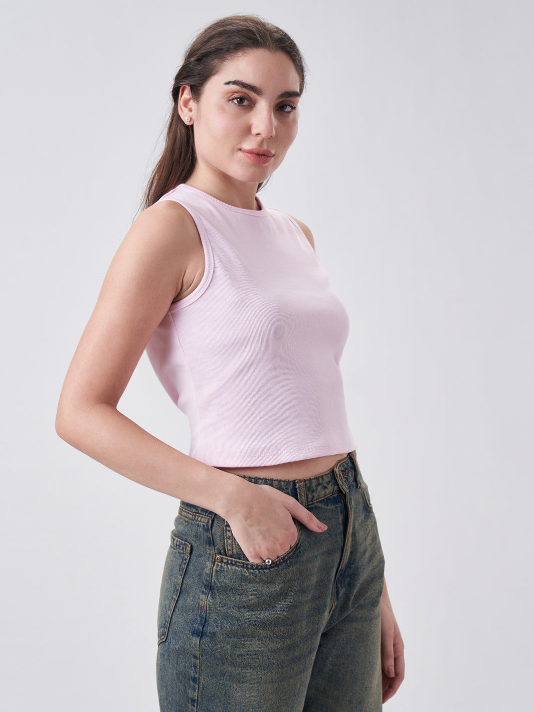 Womens Regular Tank Top Blush Pink