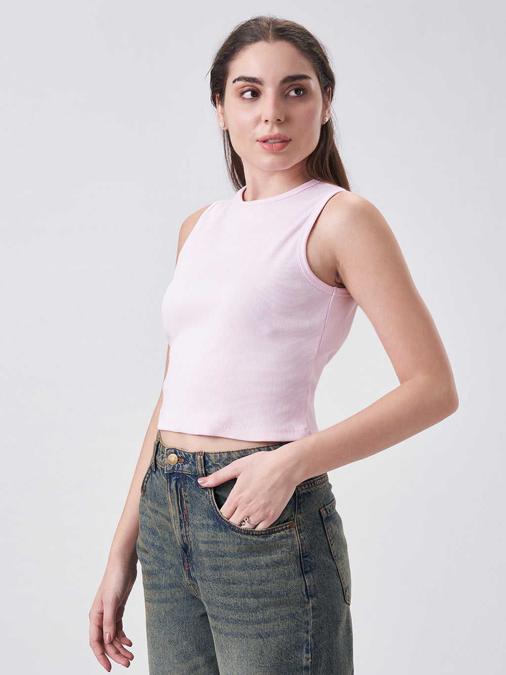 Womens Regular Tank Top Blush Pink