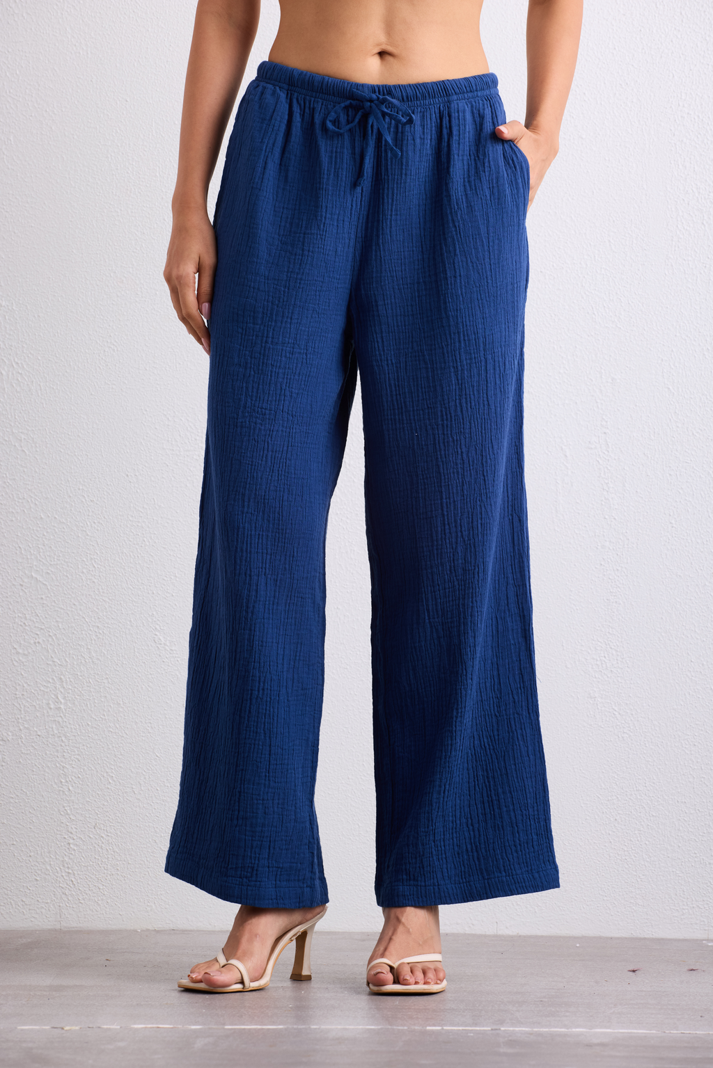 Double Cloth Textured Pant - Cobalt Blue