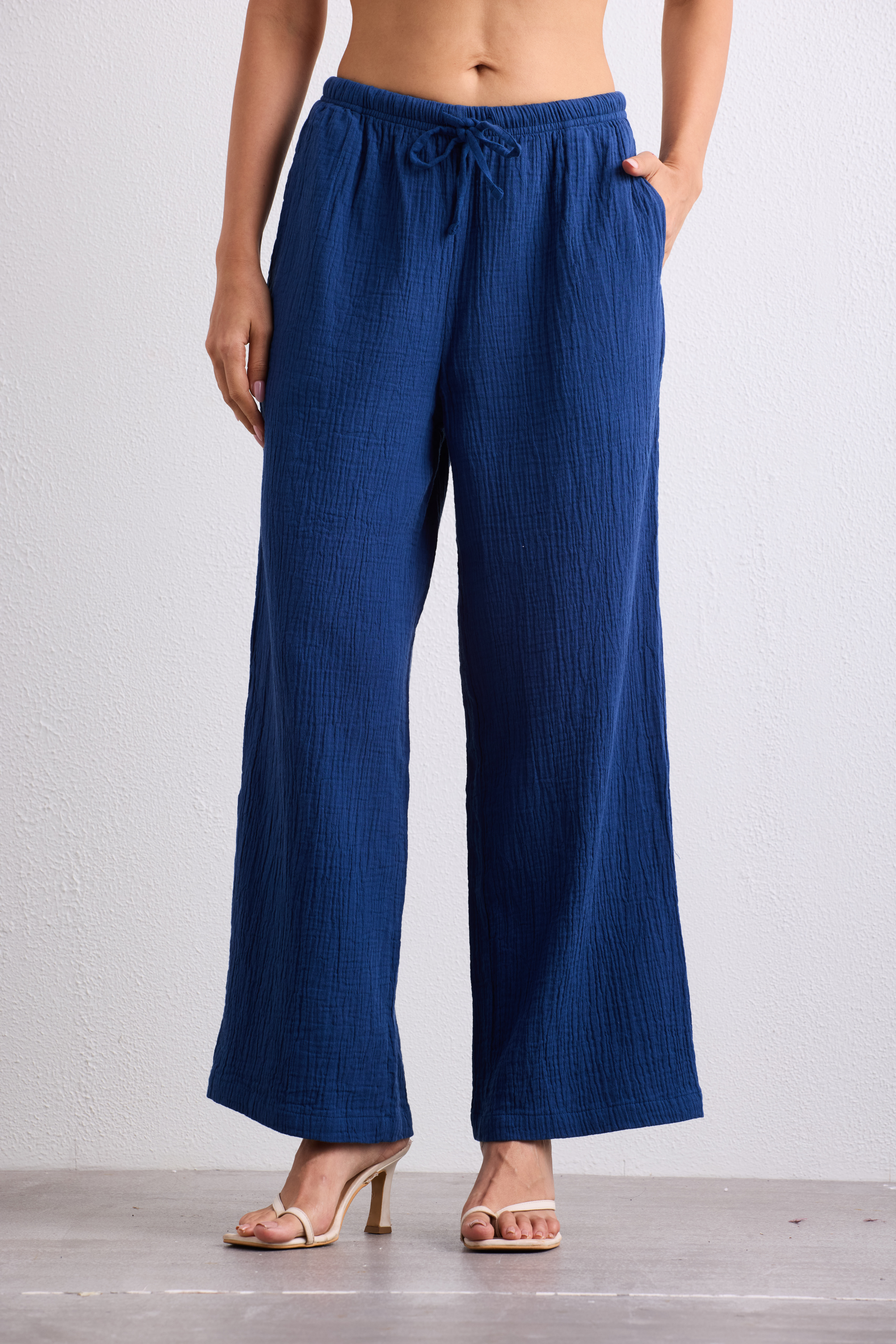 Double Cloth Textured Pant - Cobalt Blue