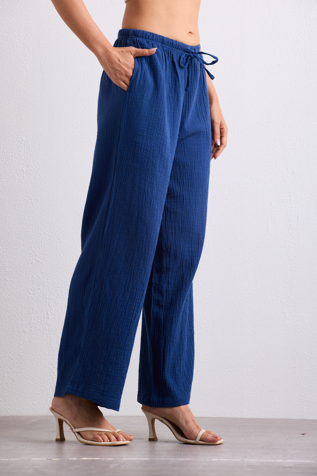 Double Cloth Textured Pant - Cobalt Blue
