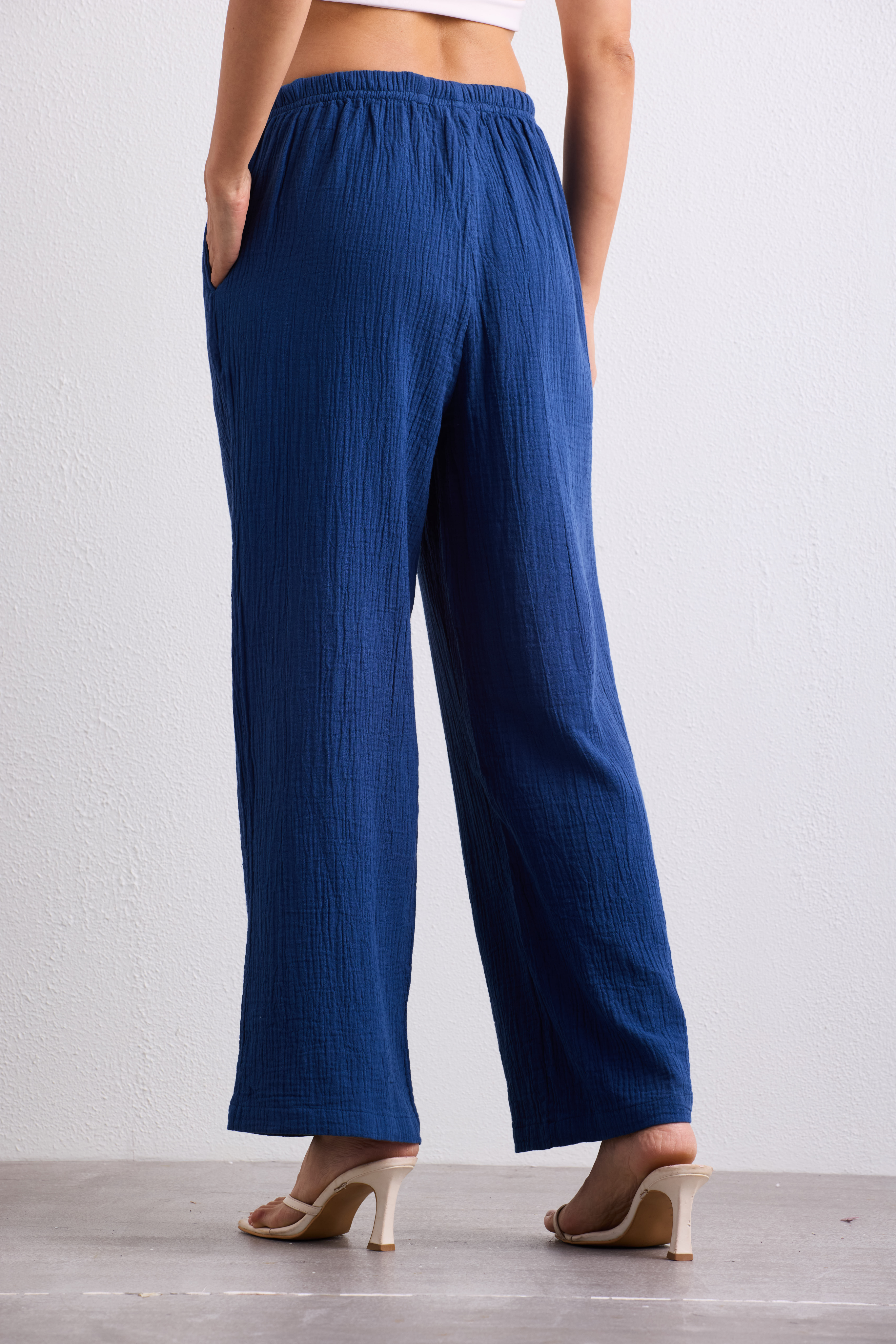 Double Cloth Textured Pant - Cobalt Blue