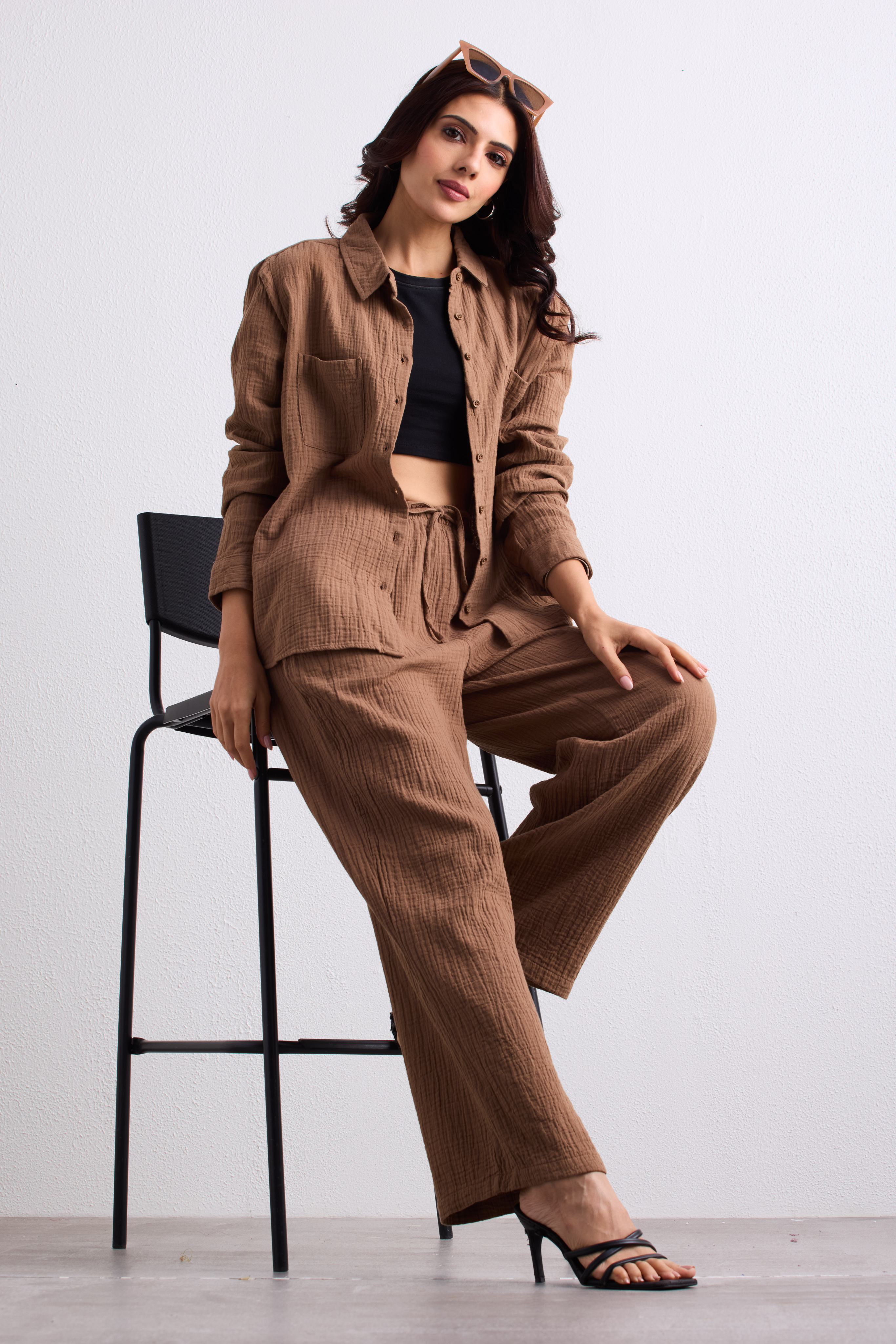 Double Cloth Textured Shirt - Biscuit Brown