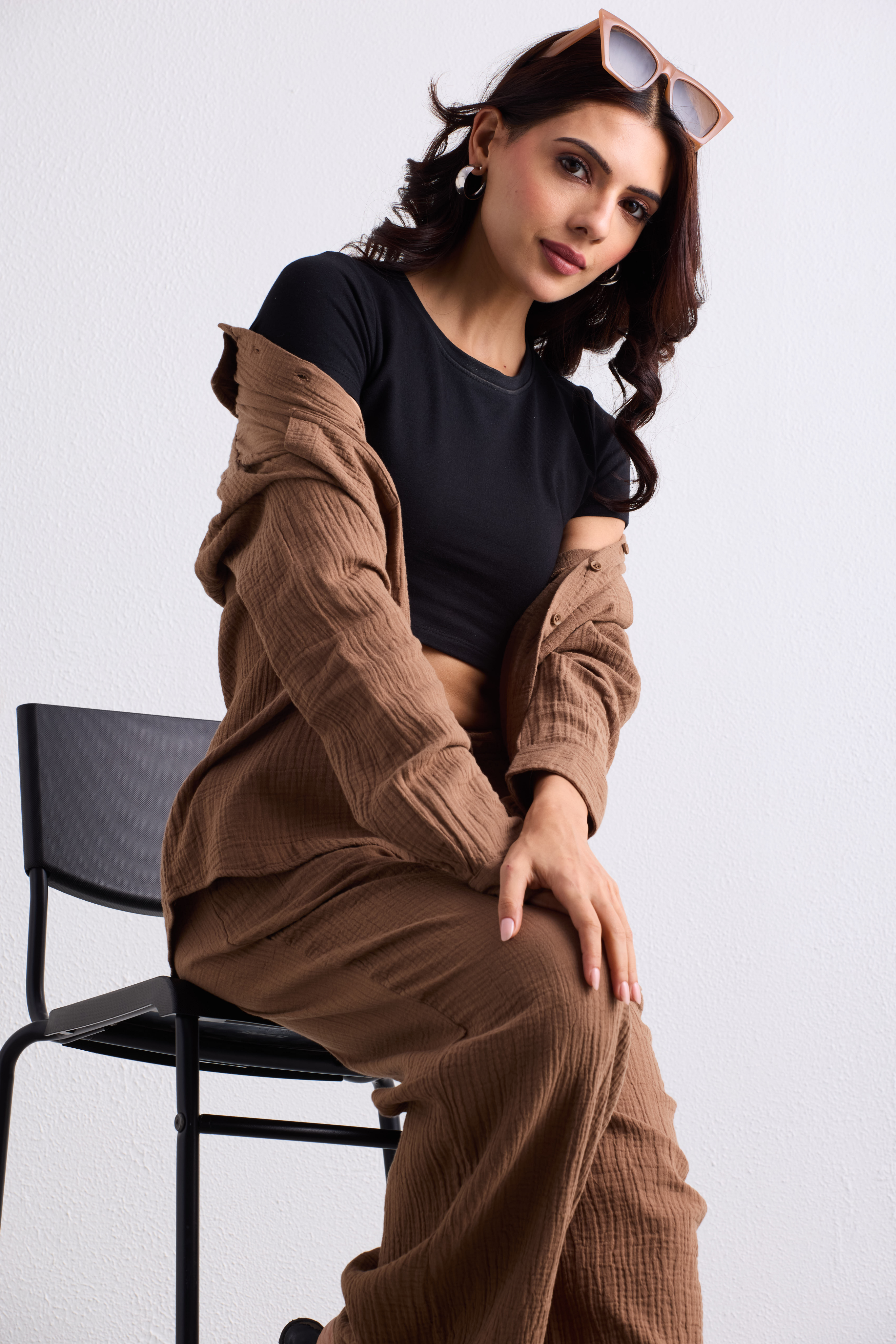 Double Cloth Textured Shirt - Biscuit Brown