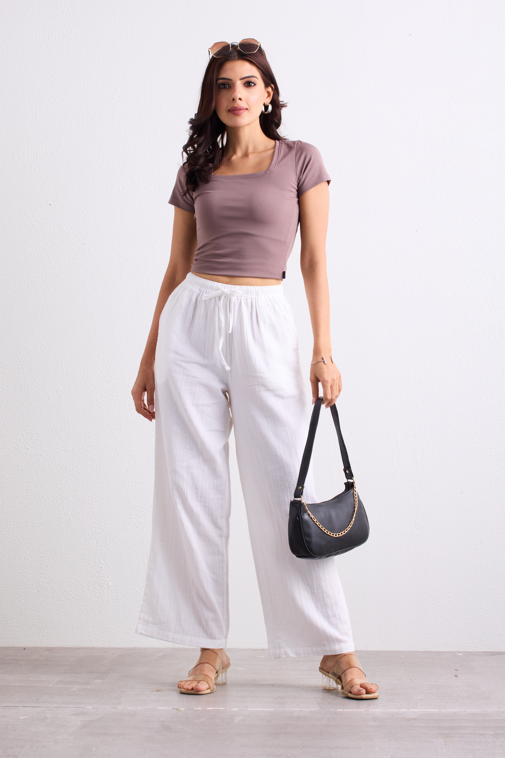 Double Cloth Textured Pant - Pearl White