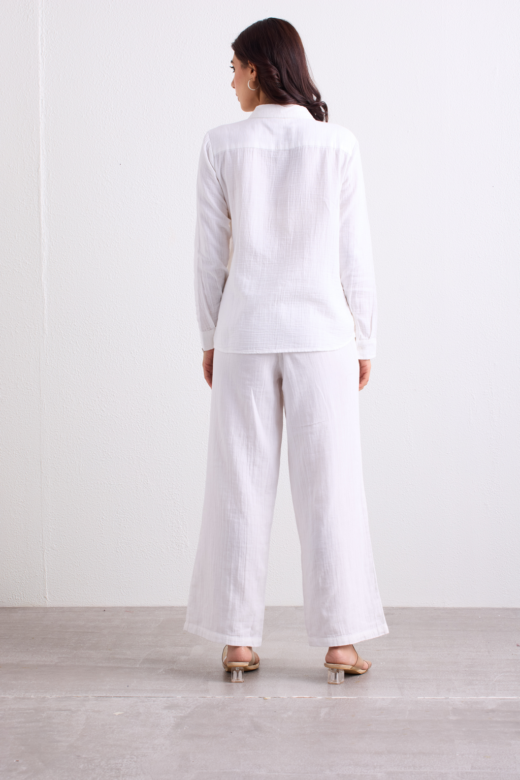 Double Cloth Textured Pant - Pearl White