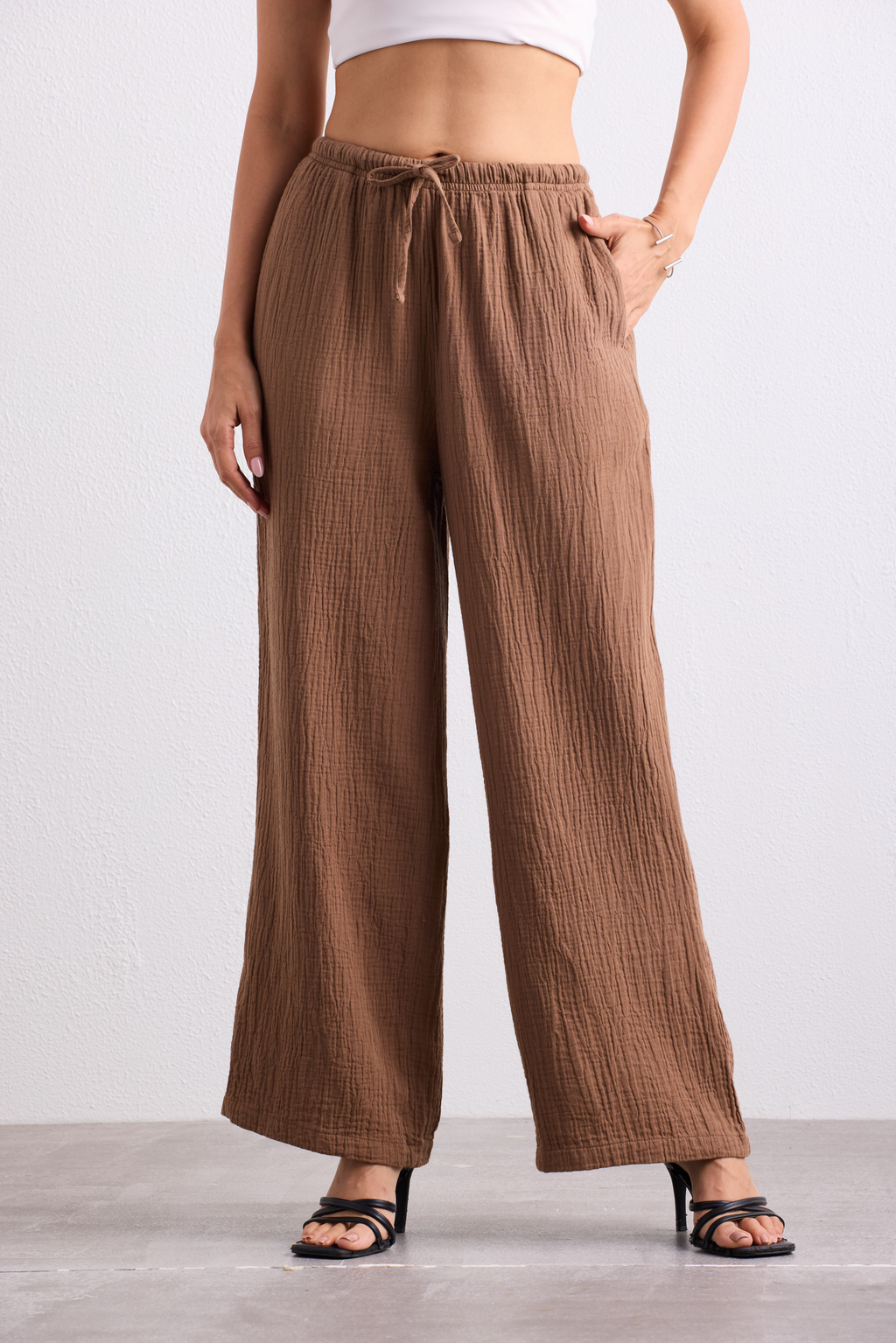 Double Cloth Textured Pant - Biscuit Brown