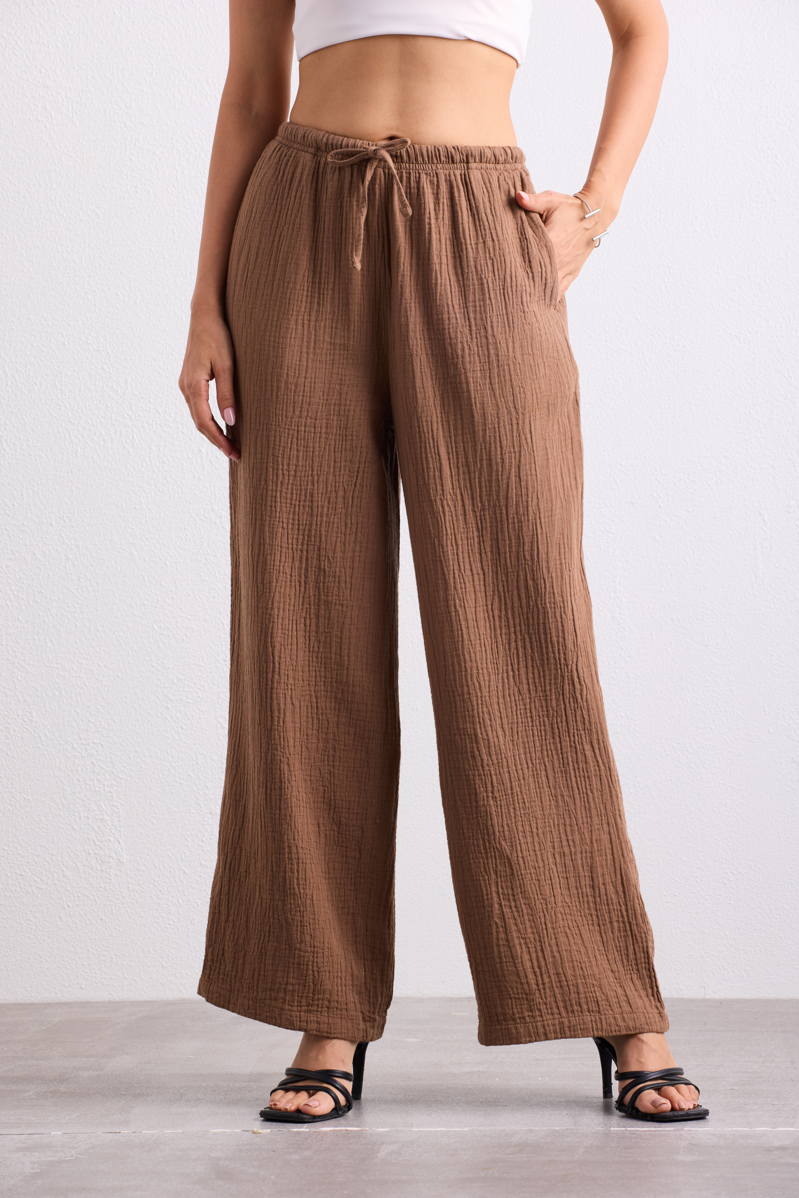 Double Cloth Textured Pant - Biscuit Brown