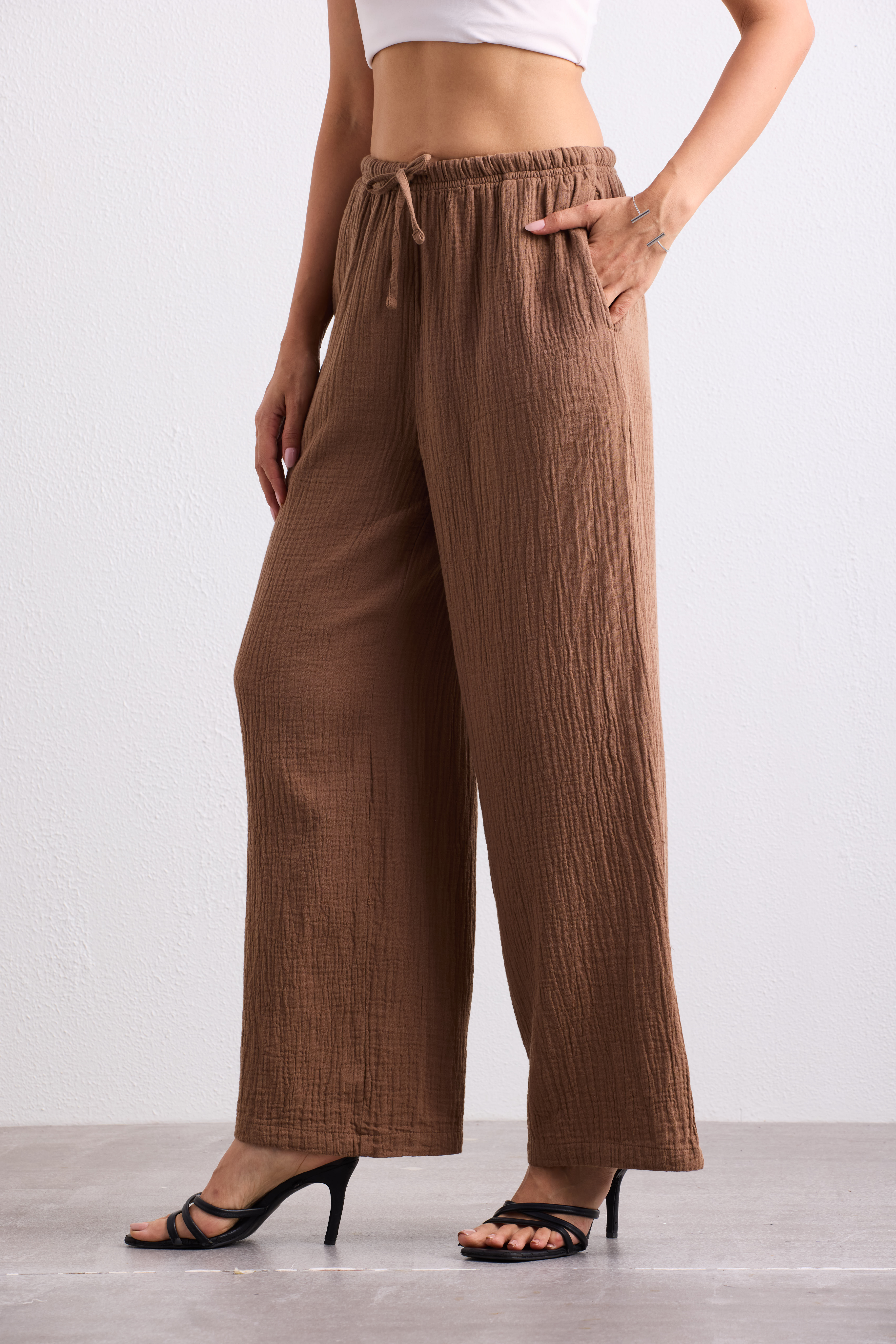 Double Cloth Textured Pant - Biscuit Brown