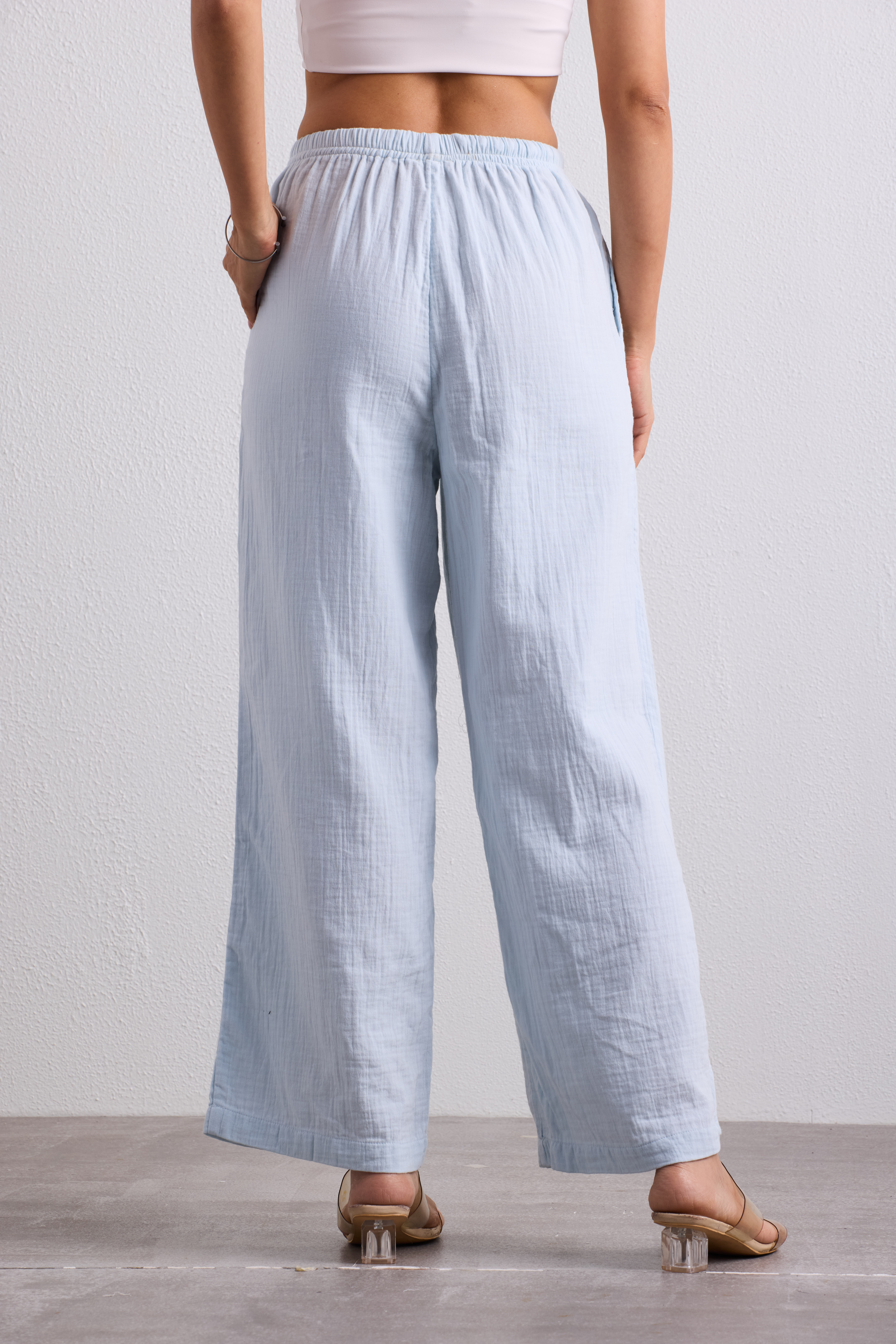 Double Cloth Textured Pant - Ice Blue