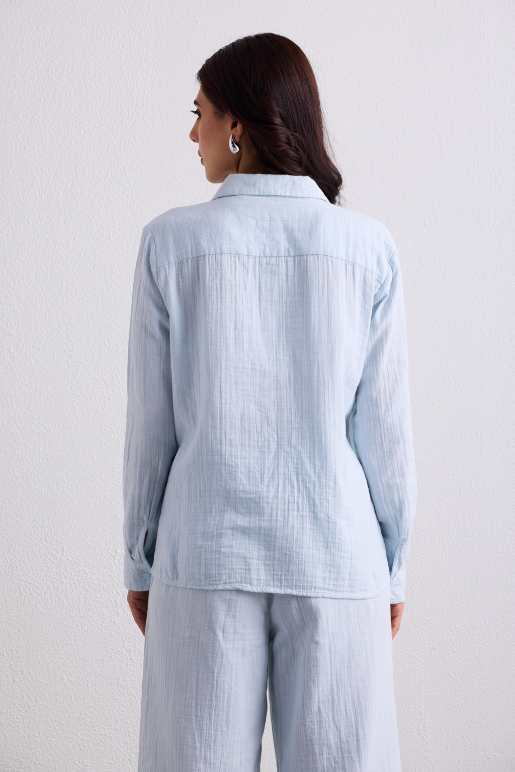 Double Cloth Textured Shirt - Ice Blue