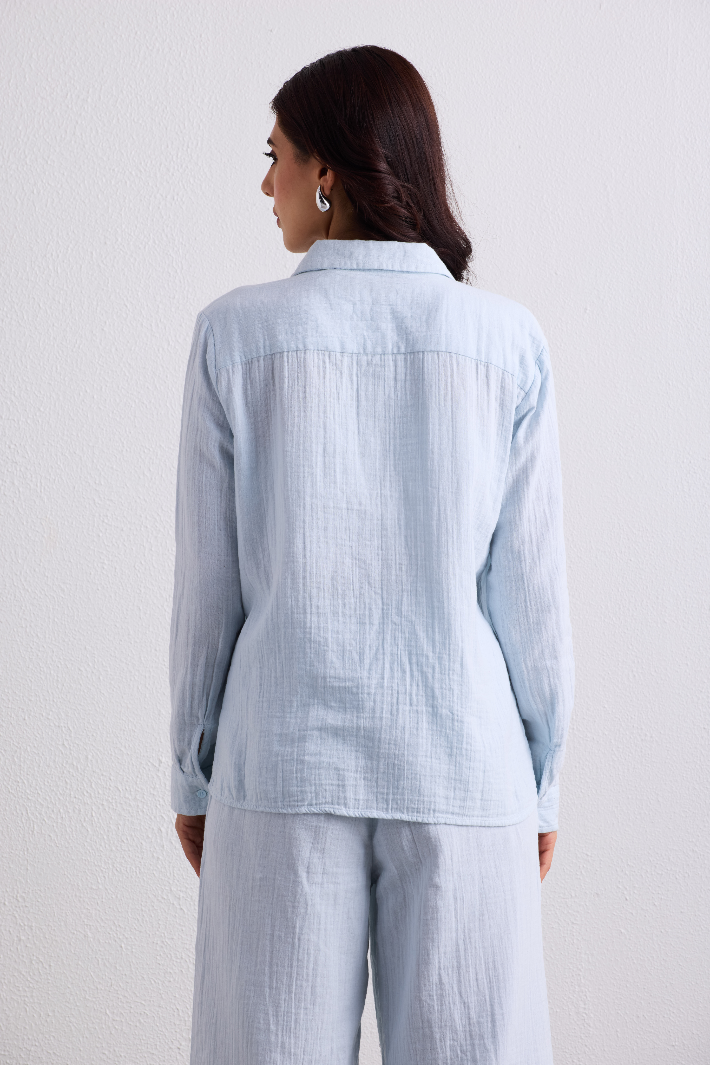 Double Cloth Textured Shirt - Ice Blue