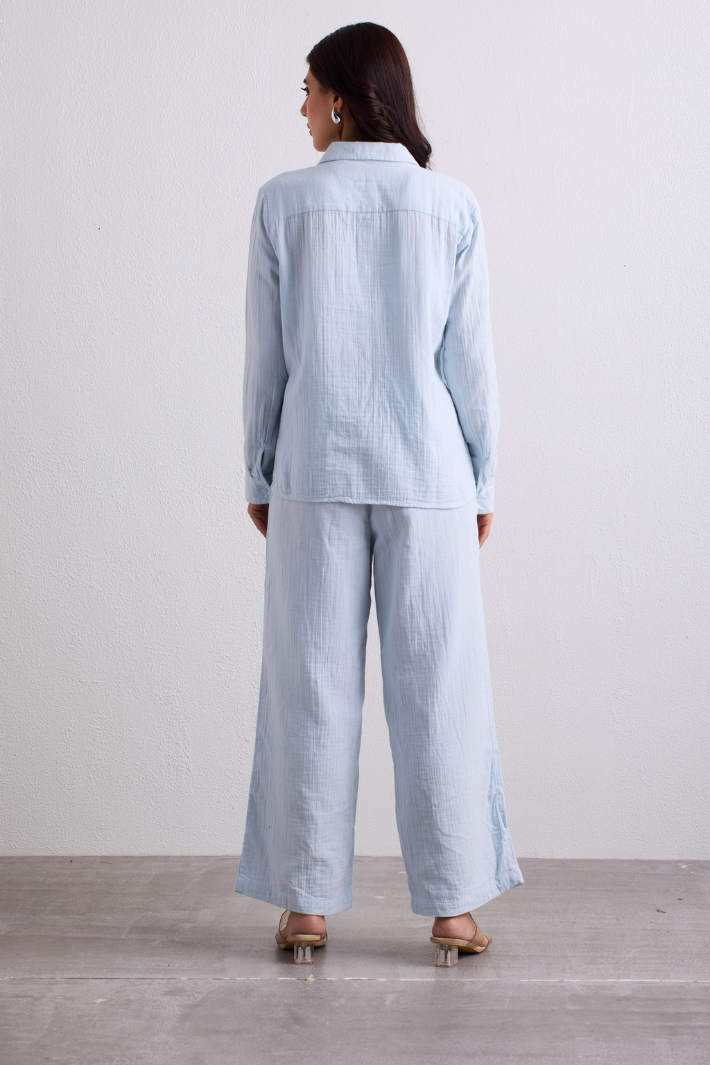 Double Cloth Textured Pant - Ice Blue