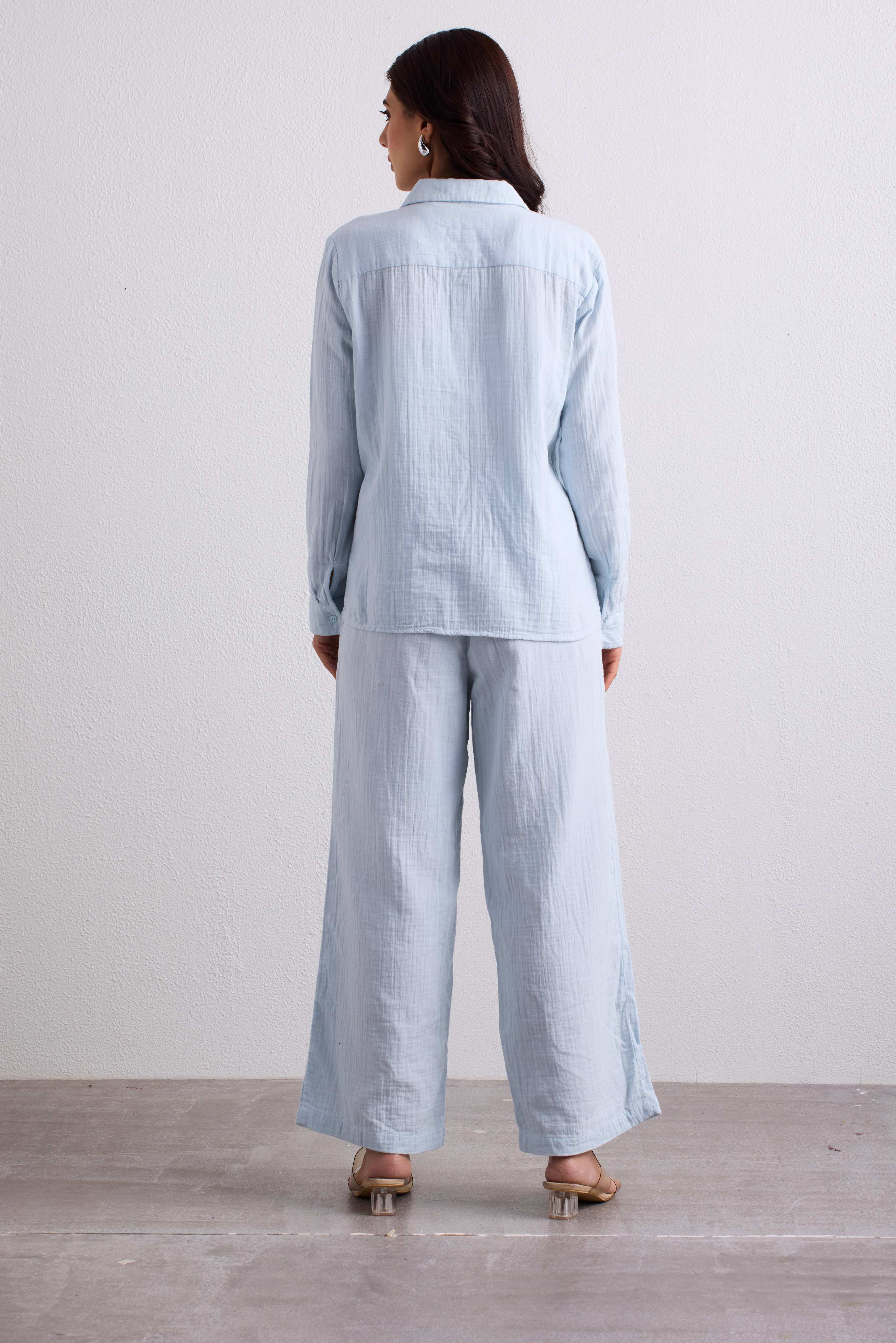 Double Cloth Textured Pant - Ice Blue