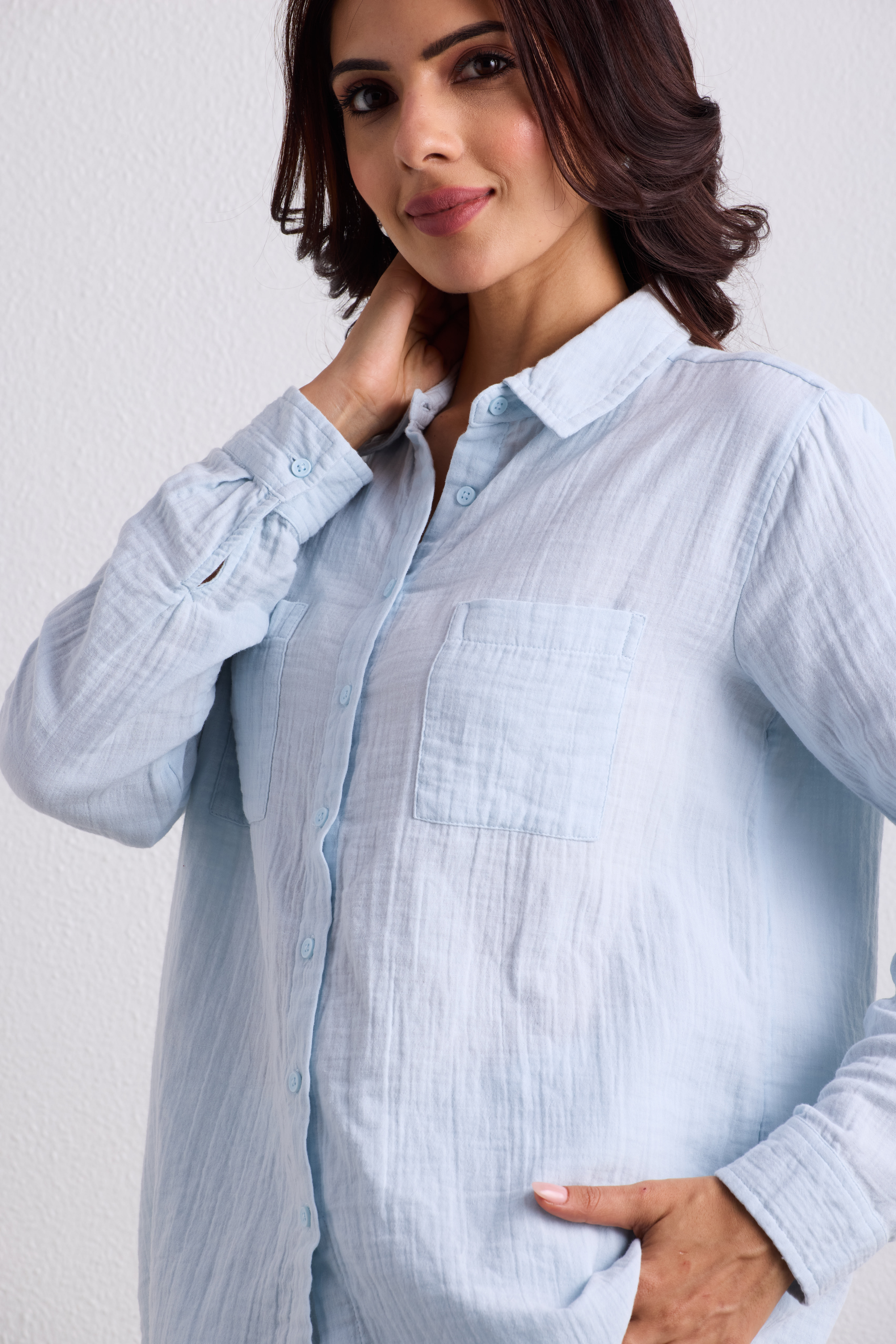 Double Cloth Textured Shirt - Ice Blue