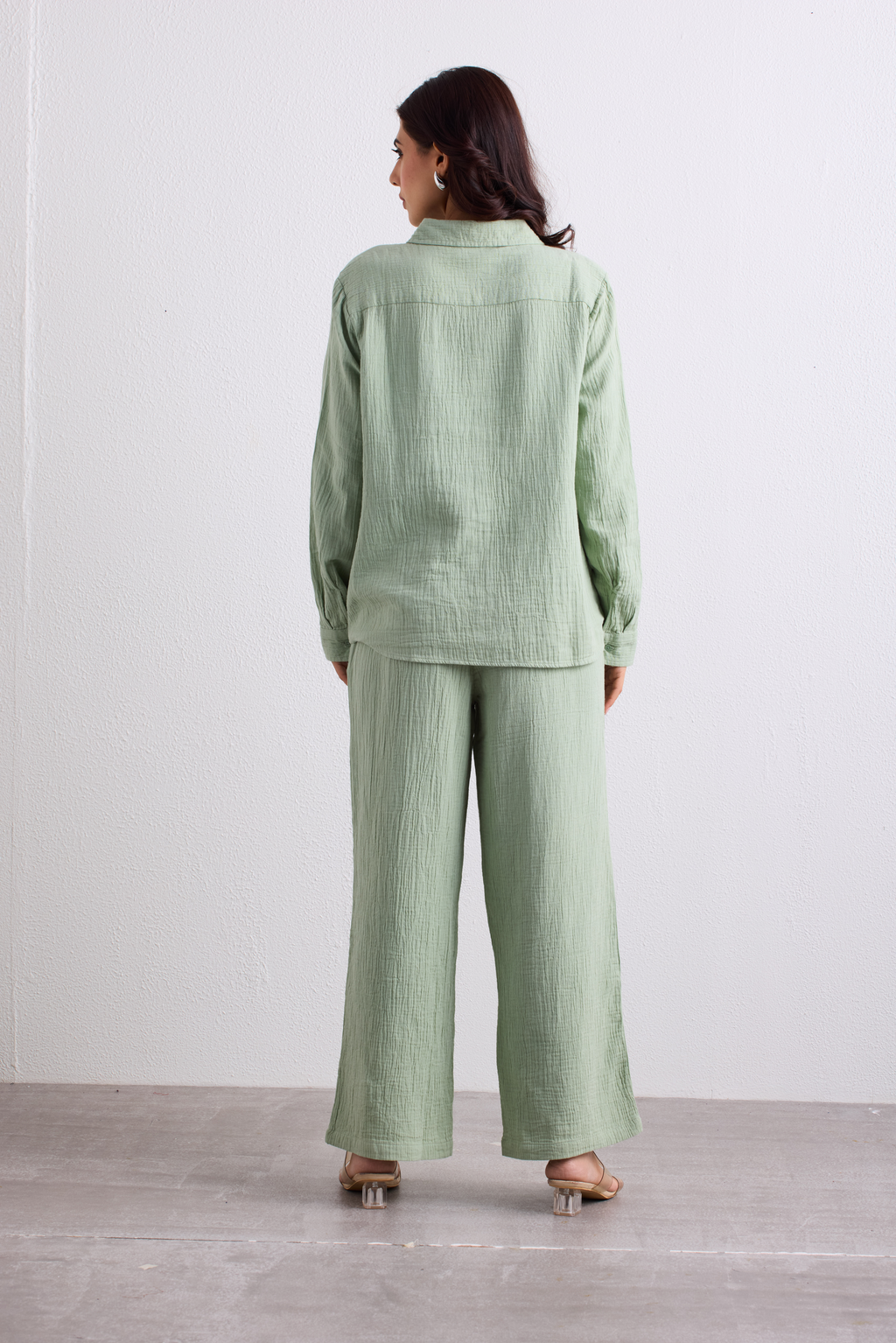 Double Cloth Textured Pant - Sage Green
