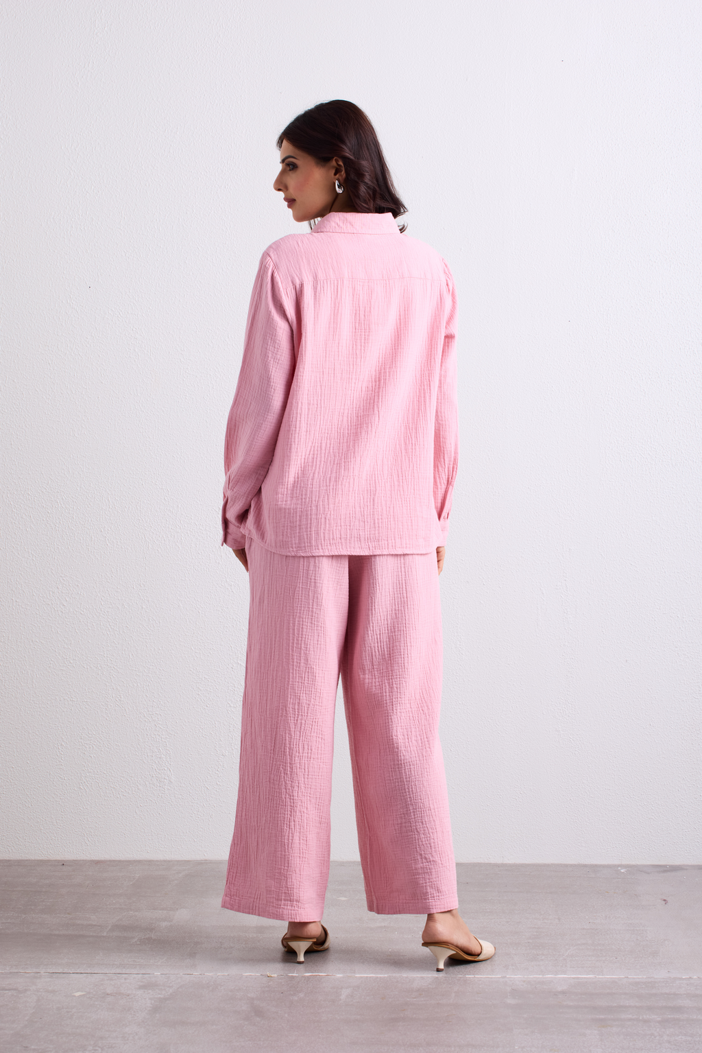 Double Cloth Textured Pant - Blush Pink