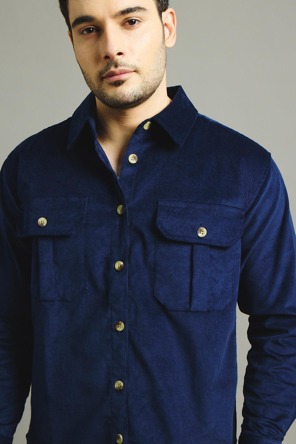 Mens Corduroy Shirt - Midnight Navy