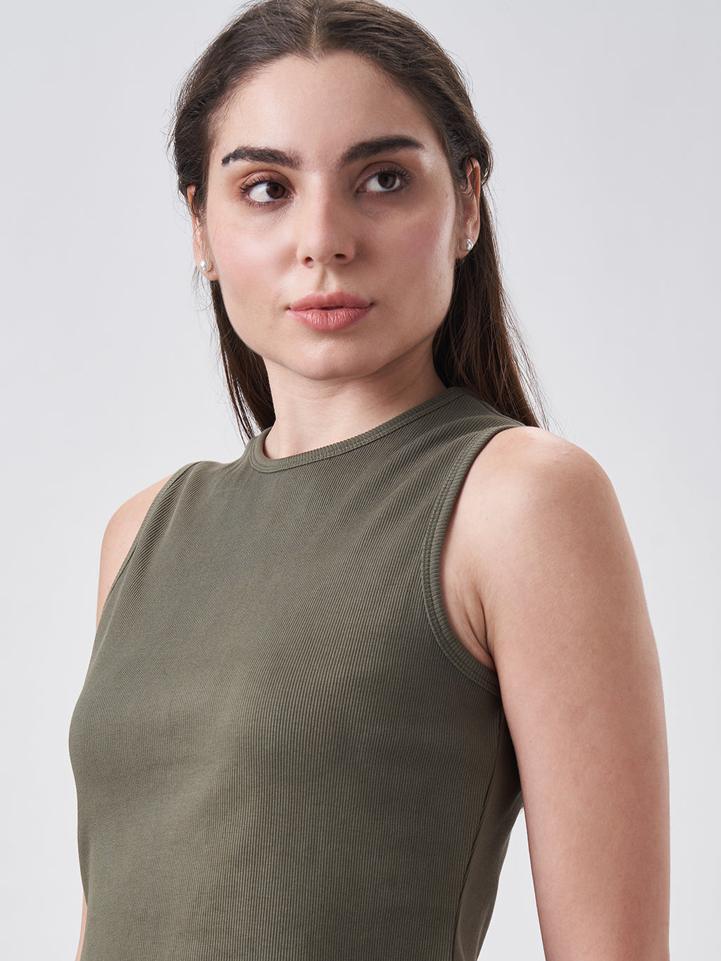 Womens Regular Tank Top Dusty Olive