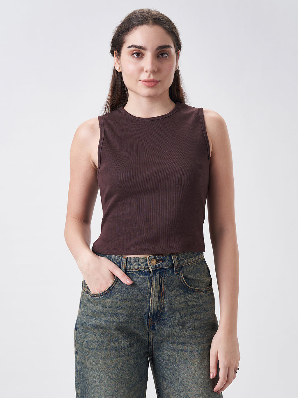 Womens Regular Tank Top Cocoa Brown