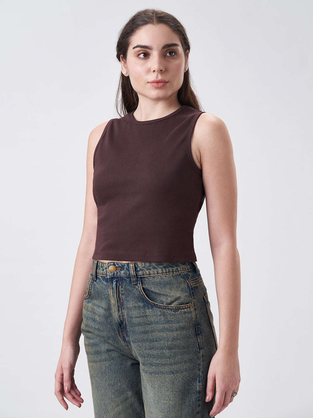 Womens Regular Tank Top Cocoa Brown