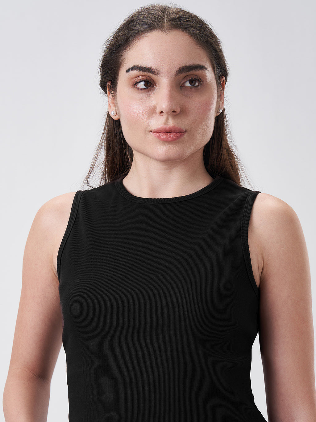 Womens Regular Tank Top Jet Black