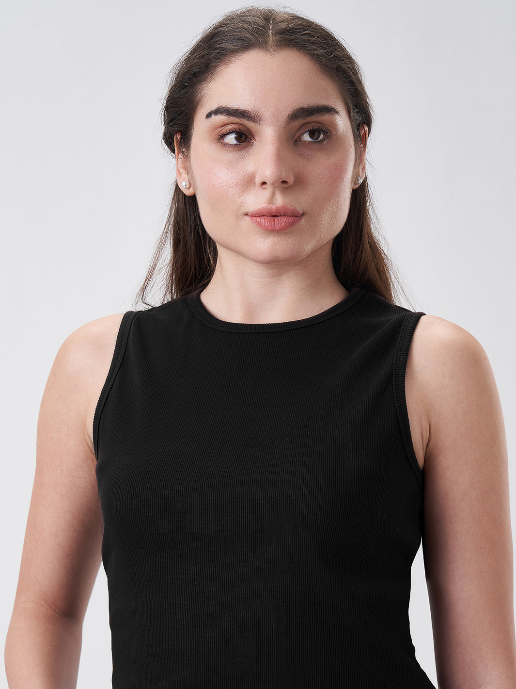 Womens Regular Tank Top Jet Black