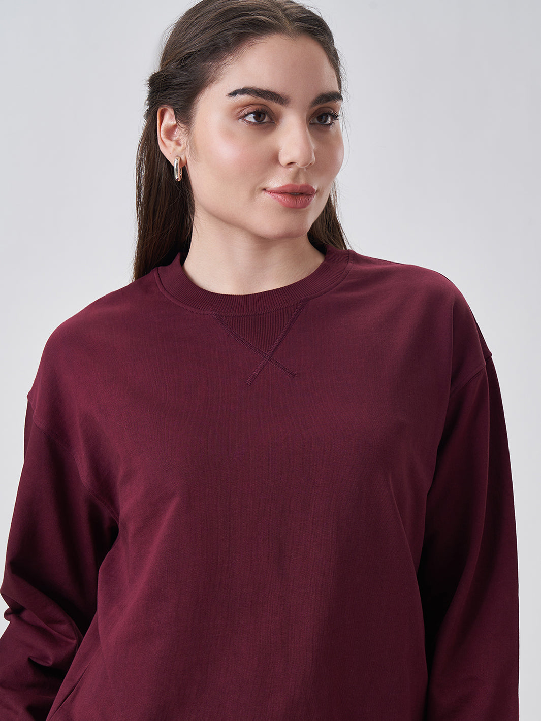 Womens Sweatshirt  Berry Maroon